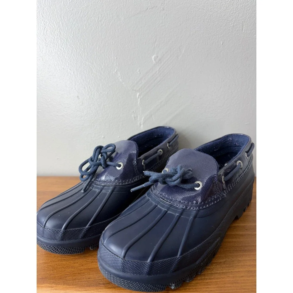 Sperry Top-Sider Navy Blue Waterproof Rubber Duck Shoes STS93574 Womens 7